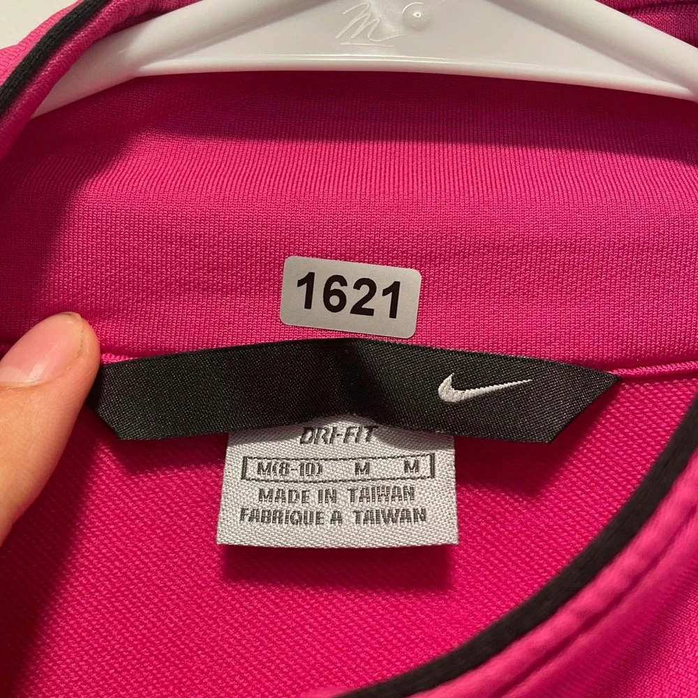 Nike Dri-FIT Womens Pink Full Zip Track Jacket Mock Neck Size M 1621